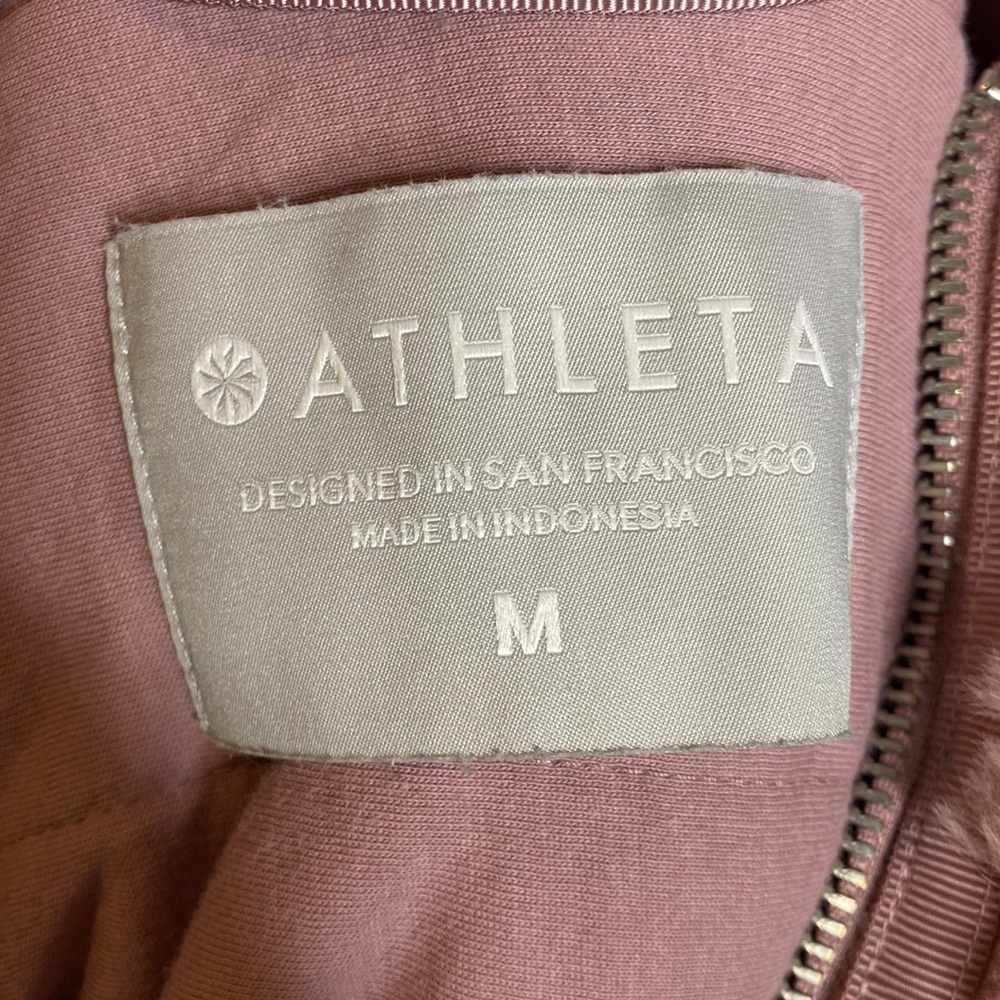 Athleta Ritual mauve faux fur jacket - Picture 5 of 7